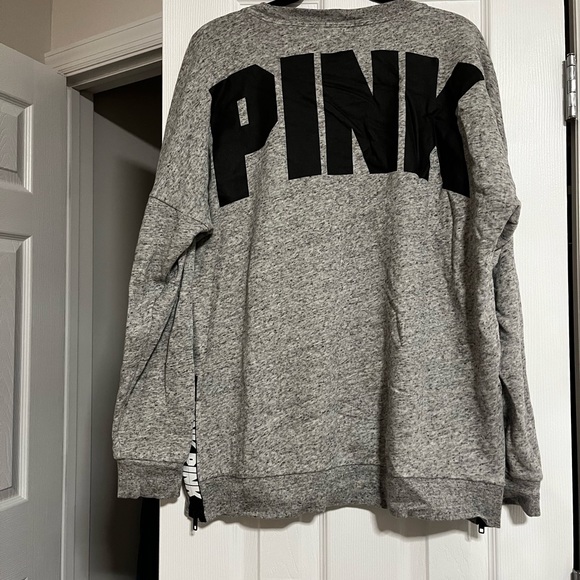 PINK grey pullover sz L - Picture 5 of 5